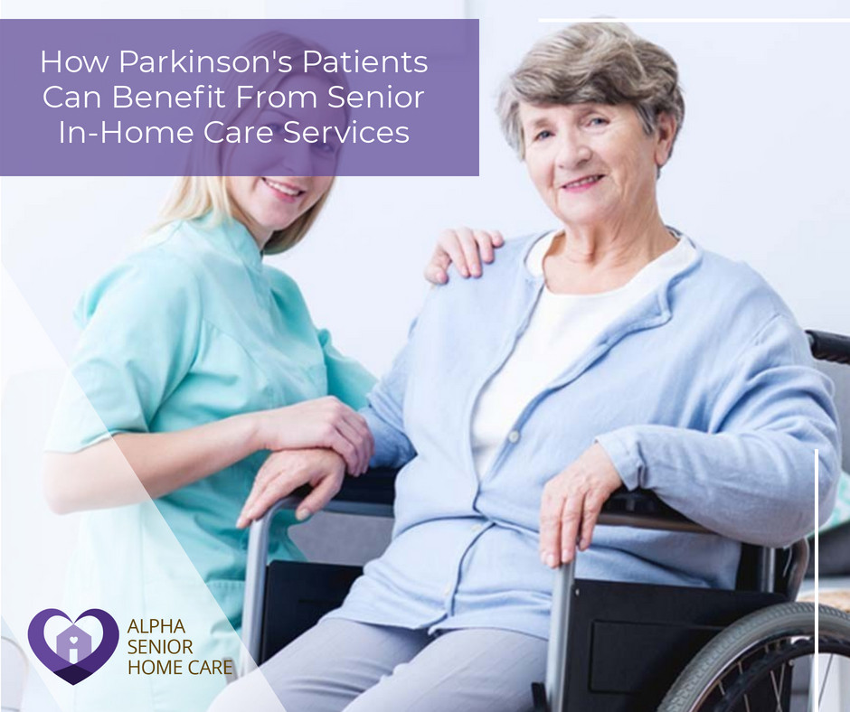 In-Home Caregiver with senior in wheelchair for Parkinson's Disease care